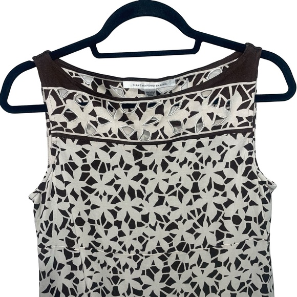 Diane Von Furstenburg Dress Womens 100% Silk Floral Mini Sheath Dress Sz 8 - Picture 2 of 11